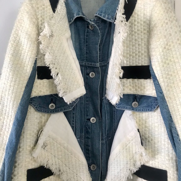 Sacai Summer Tweed and Denim Jacket - Picture 8 of 16